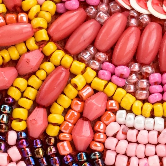 America and beyond mini beaded crab and sardine Colorful Beaded mini purse - Picture 3 of 8